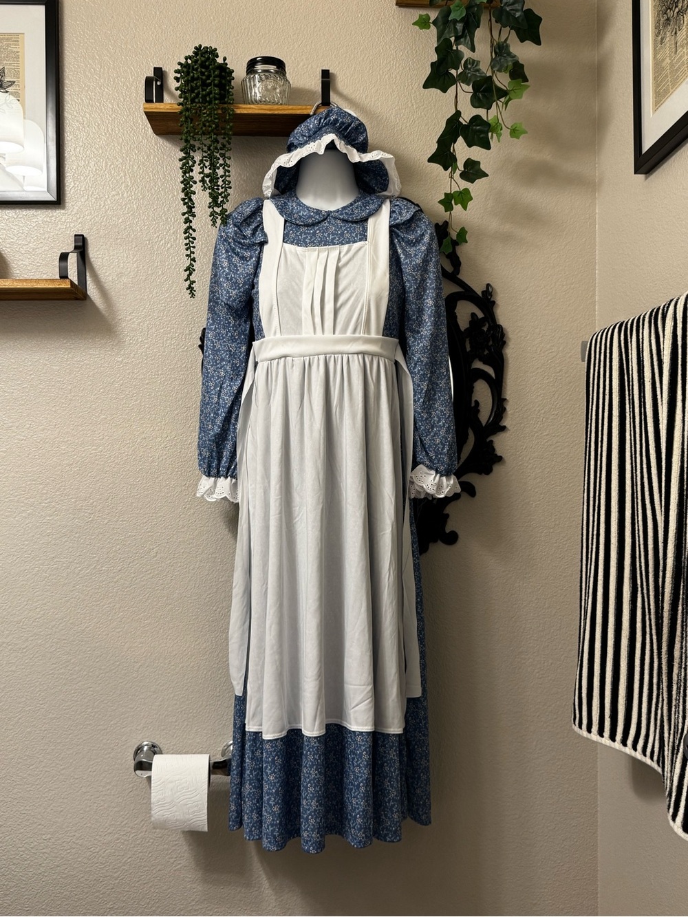 California Costumes Pioneer Girl Prairie Dress & Bonnet Kids M 8-10